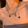 M1448【double bear necklace】1pc
