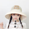 Cartoon big brim beige / 3-8 years old (hat circumference 50-54cm) + windproof rope