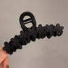 Frosted flower clip-black
