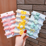 5pcs/set Korean version of children's hair tie rubber band girl's large intestine hair ring head rope baby does not hurt hair good elasticity