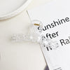 Jelly color seven flower clip - transparent white / plastic/resin