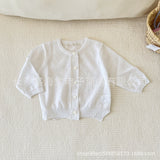 Kindergarten baby all-match cotton thin knitwear children summer hollow long-sleeved air-conditioning shirt sunscreen jacket