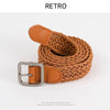 A450 square pin buckle woven belt khaki