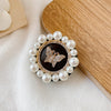 Pearl diamond ring - no. 3 rhinestone butterfly - black