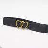 Heart buckle elastic band (ancient gold 3.8cm wide) / 75cm