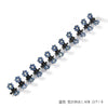 6#[light blue]-rhinestone flower clips 12pcs