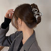 Metal clip wave pearl silver