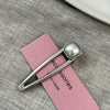 Silver hollow duckbill - small square pearl