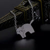 Steel kitten necklace