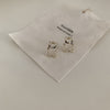 Gold silver pin bear stud earrings