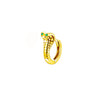 A golden green-eyed snake earring / copper