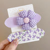 1#purple plaid flower two-piece set