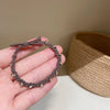 2# rhinestone braided rubber band - dark brown