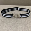 Thick black and white stripes
