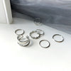 M1267 [ring silver seven-piece set] / adjustable opening
