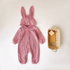 Mdbrw2266-pk pink thick stitch rabbit long climb / 0-6m