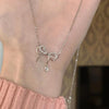 M30【double-layer bow drop necklace】