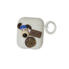 Headphone cover - milk puppy - with white circle - white / airpods 1/2 generation