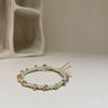 4# rhinestone braided rubber band - khaki