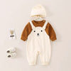 Beige [bear treasure stitching siamese] + hat / 66cm
