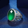 Silver green egg ring / adjustable opening