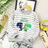 Round neck striped dinosaur / 110cm