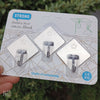 Large 4.2x4.2cm square stainless steel 3 pieces / one card pack of six