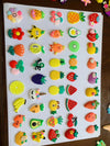 Fruit hair rope 6 pieces with cardboard