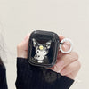 Box headphone cover - little devil - with white circle - black / airpods 1/2 generation