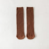 Double needle straight socks - dark coffee / no heel (one size fits all)