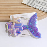 Cross-border sequined mermaid tail children's hair clip starfish shell mermaid duckbill clip baby stage hair accessories wholesale