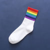 White rainbow stripes / one size fits all