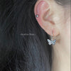 Pair of simple silver butterfly earrings