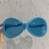 Giant oval blue glasses