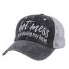 Hot embroidery gray mesh / one size fits all
