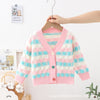 Towel embroidery long sleeve cardigan pink / no. 90 recommended height 70-80