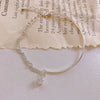 Star zircon half bracelet and half chain