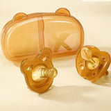 New baby pacifier day and night with round mouth flat mouth play mouth liquid silicone one-time molding storage box set