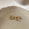 C shape irregular stud earrings zz50 gold