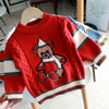 Ddx2178 bear sweater red / 80 yards (recommended height 70-80)