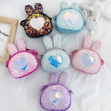 Children's Bags Fashion Sequin Girls Shoulder Messenger Bag Cute Rabbit Ears Baby Change Small Satchel Princess Bag