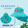 Type a lake blue - with pattern on the back shawl / recommended 3-12 years old cap circumference 48-54