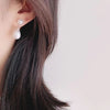 C02 water drop model [acrylic white] silver earrings