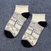 Short leather yellow (letters) / one size nude socks (38---43)