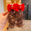 Red wig hair clip [red diamond] 2 pieces