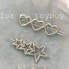 Silver metal three hearts clip