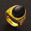 Oval black onyx / adjustable opening