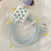 Stroke blue heart with letters (charging head protective cover*1+data cable clip*2+1.4m data cable protection rope*1+storage buckle*1)