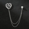 Silver black oil love heart