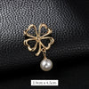 Anti-light brooch 22# pearl four-leaf clover